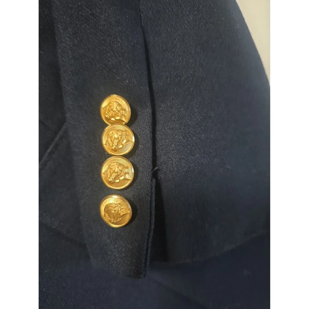 Vintage Britches of Georgetowne Navy Blazer Gold Horse Buttons 1970s ACWA 36
